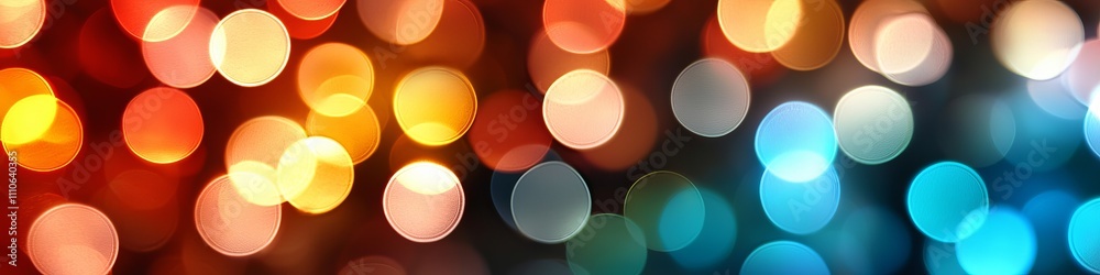 Wall mural Colorful bokeh lights in vibrant hues of orange, blue, and green create a festive ambiance.