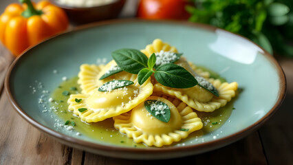 Indulging in Gourmet Ravioli al Burro e Salvia: An Italian Culinary Delight with Rich Flavors and Fresh Ingredients