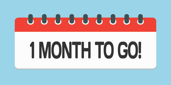 Countdown weekly calendar icon - 1 month to go