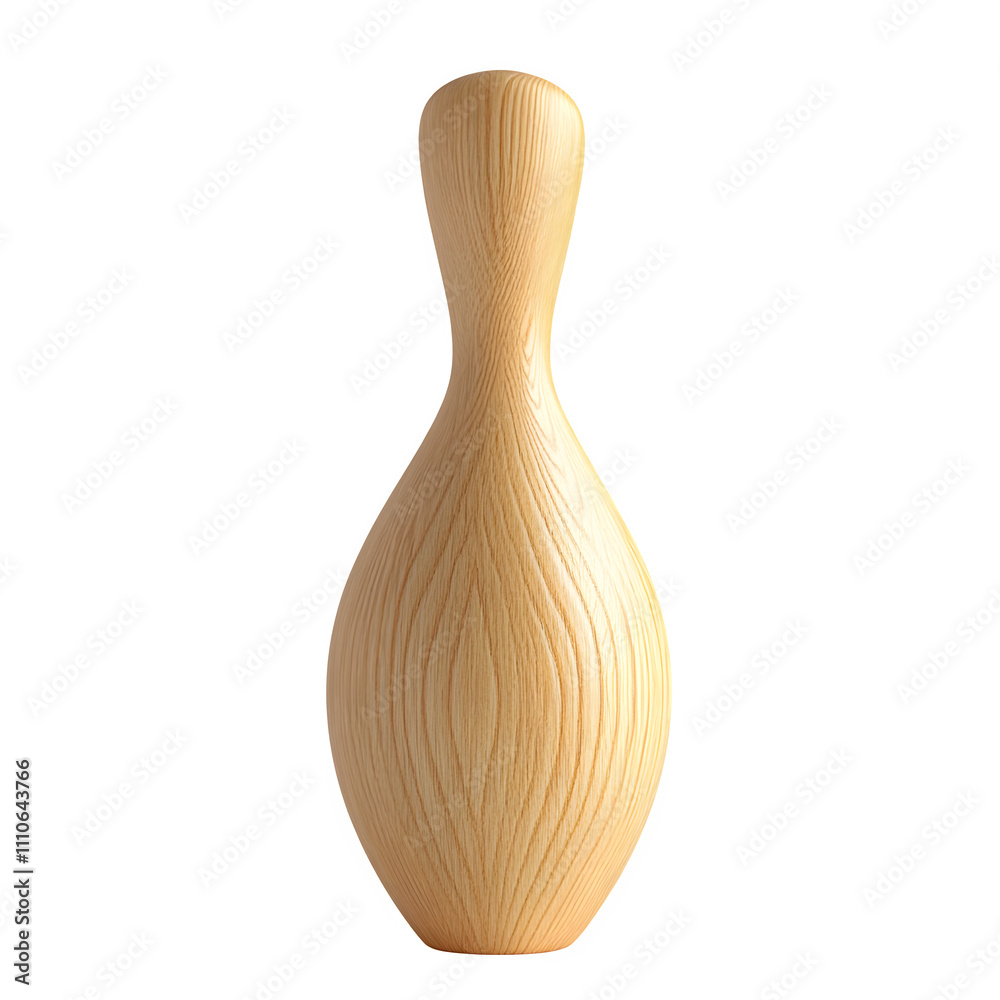 Poster stylish light wooden vase ideal for home decor, isolated on transparent background for seamless inte