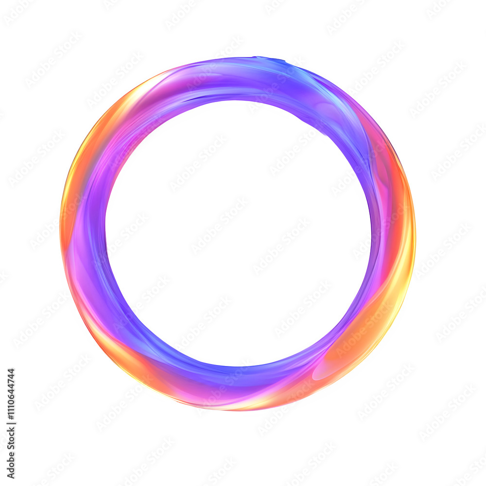 Leinwandbilder Vibrant, multicolored circle creating a stylish frame, perfect for modern designs with transparent background