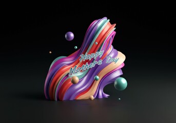 Happy Mother's Day Abstract 3D Render