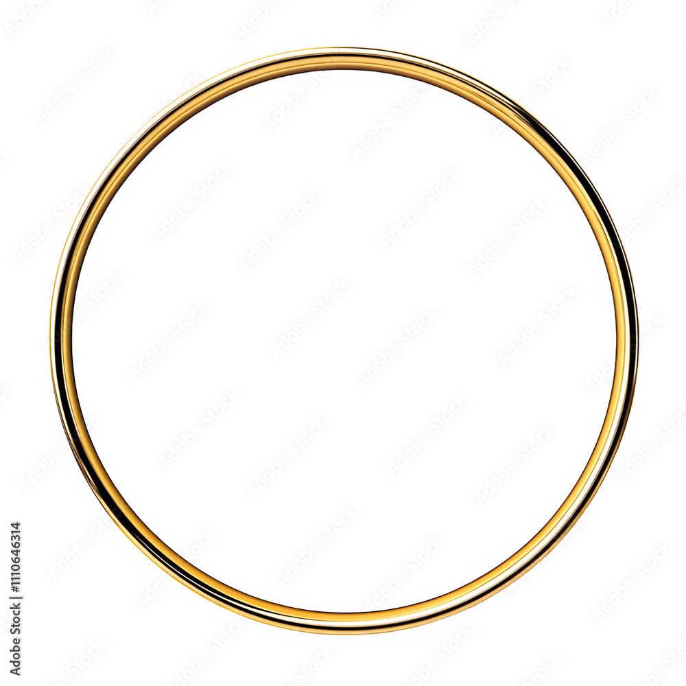 Poster Elegant golden ring frame on a clear background, ideal for adding a touch of sophistication to any design