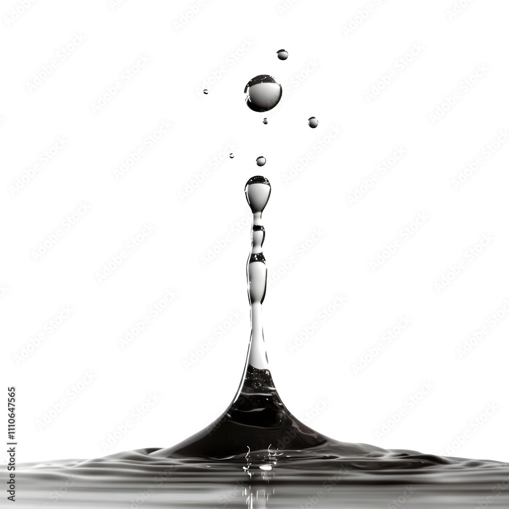 Aufkleber captivating water column splashes against a pristine backdrop, highlighting the interplay of surface