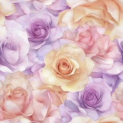 Delicate Pastel Roses Floral Pattern seamless, pattern, background, texture