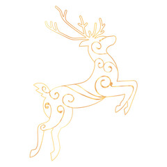 Golden reindeer christmas transparent decoration item, elements for christmas tree, snow flakes, santa hat, gift, decor tree, gift socks, santa claus bell, ball light, ribbon.