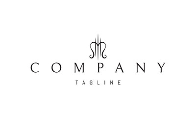 Vector logo with an abstract image of an elegant letter M.