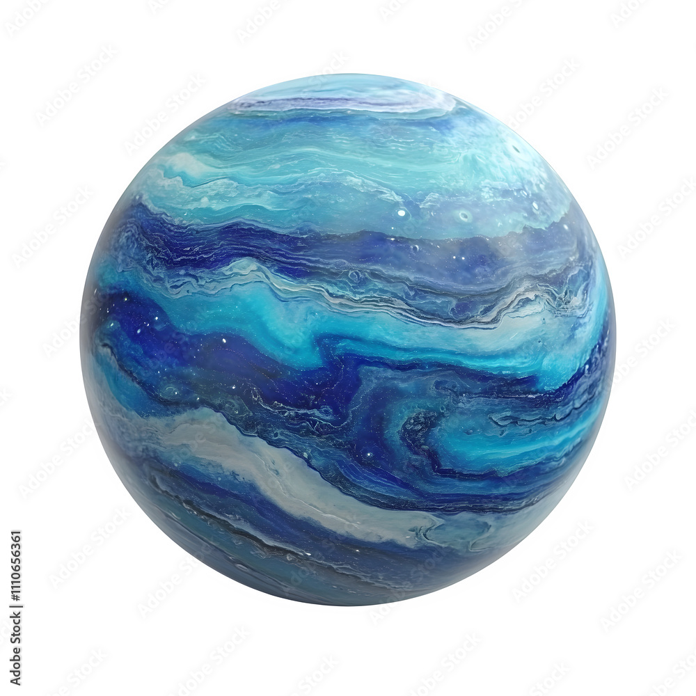 Poster stunning blue planet swirling gracefully in space, isolated on a transparent background. ideal for s