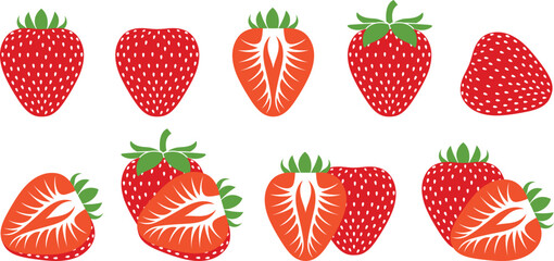 Strawberry logo. Isolated strawberry on white background