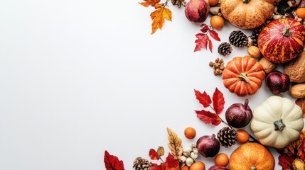 Fall theme greeting card template design with pumpkin.