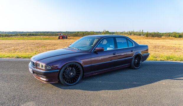 Arad Arad Romania - 11 25 2024: BMW outdors, sport wheels, tunning, glossy and shiny old classic retro oldtimer