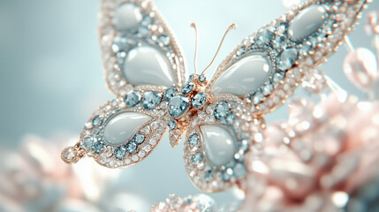 Fototapeta premium butterfly with flower