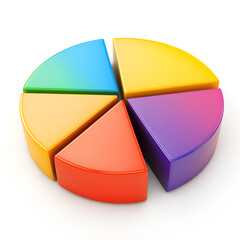 Obraz premium Colorful pie chart representation business meeting infographic modern office aerial view data visualization for insights