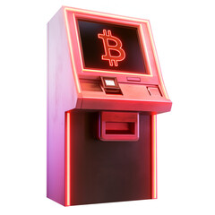 Bitcoin atm installation urban street digital technology showcase nighttime vibrant lighting cryptocurrency access