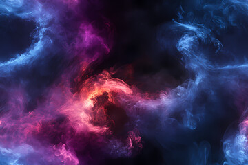 Obraz premium There is a gradient of blue and purple in the background, swirling white powder that has a blue glow.