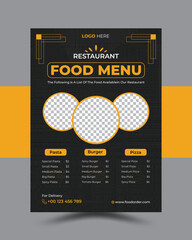 Creative Restaurant Food Menu Design. 
