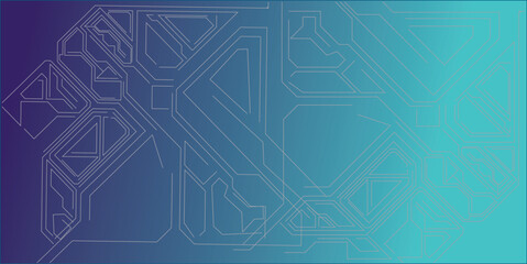 Abstract Digital Circuitry Pattern on a Blue Gradient Background 
 