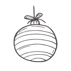 Christmas baubles hand drawn Isolated vector illustration. Christmas tree toy Glass for holiday poster, party sketch for New Year