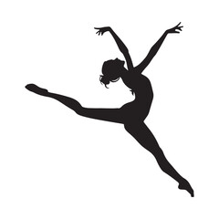 Female different style yoga pose silhouette vector illustration isolated on white background