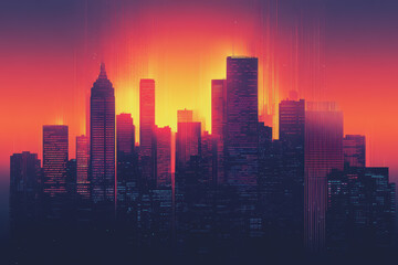 Fototapeta premium Modern gradients, Franklin City, minimalist, smooth gradient, creative.