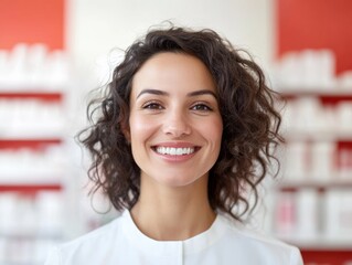 Celebrating National Salesperson Day Confident Saleswoman in Modern Retail Store for Thanksgiving and Christmas