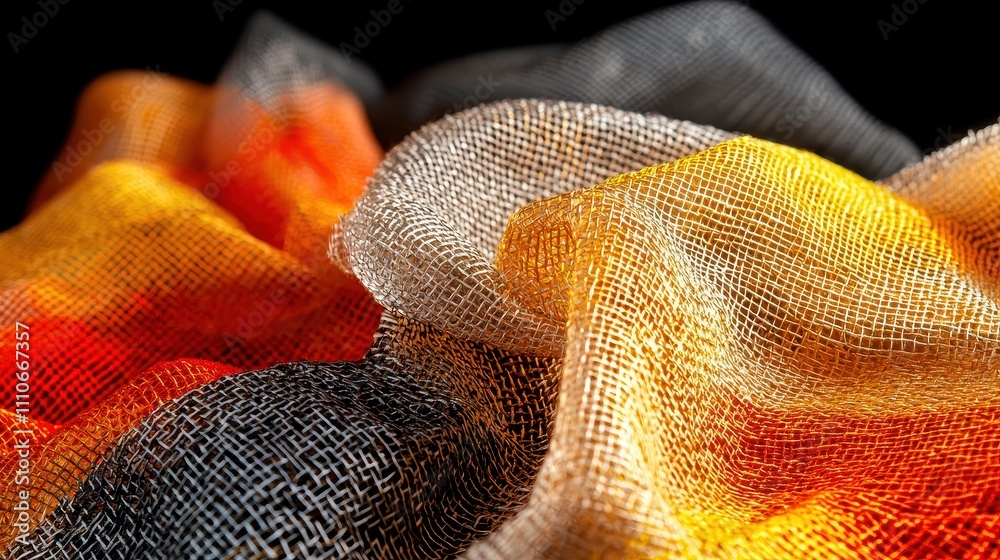 Poster colorful textured fabric with dark background for artistic projects