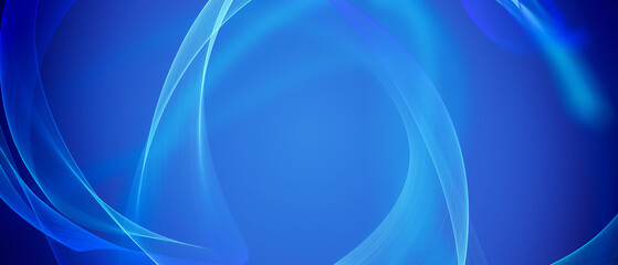 Flowing Lines on Blue Abstract Background