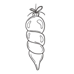 Christmas baubles hand drawn Isolated vector illustration. Christmas tree toy Glass for holiday poster, party sketch for New Year