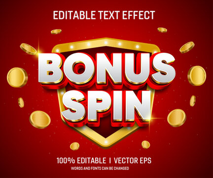 bonus spin vector 3d text effect with modern style design