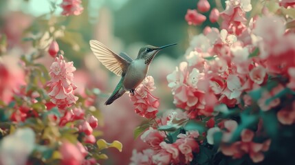 Obraz premium Hummingbird and Blossoms