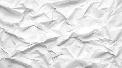 Obraz premium A close-up view of a crumbled white paper sheet, showcasing intricate folds and texture, perfect for backgrounds or abstract design concepts.