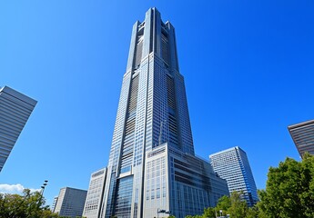 Obraz premium Yokohama Landmark Tower Modern Skyscraper Architecture Japan