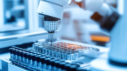 Cutting-edge robotics in medical research laboratory setting scientific equipment high-tech environment close-up view innovation