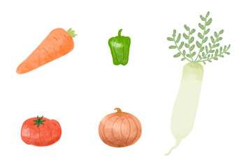 いろいろな野菜のセットイラスト