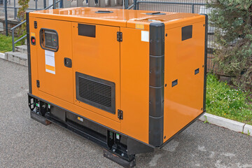 Big Diesel Fuel Electric Power Generator Outside