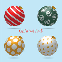 set of colorful christmas balls ornament vector design