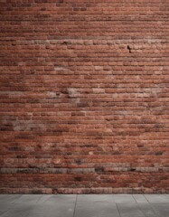 Fototapeta premium Aged red brick facade with visible mortar lines, industrial, weather-beaten