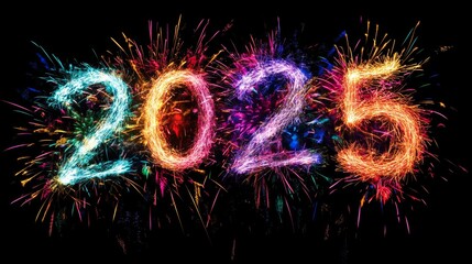 Festive New Year Greetings in Style, A Sparkling Start to the New Year, Happy New Year in Vibrant Colors, A Festive Celebration of 2025, Golden Glimmers of New Year Cheer