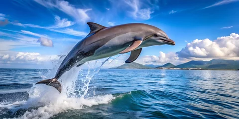 Fotobehang Dolfijn dolphin jumping out of water.  © Creative Sonda