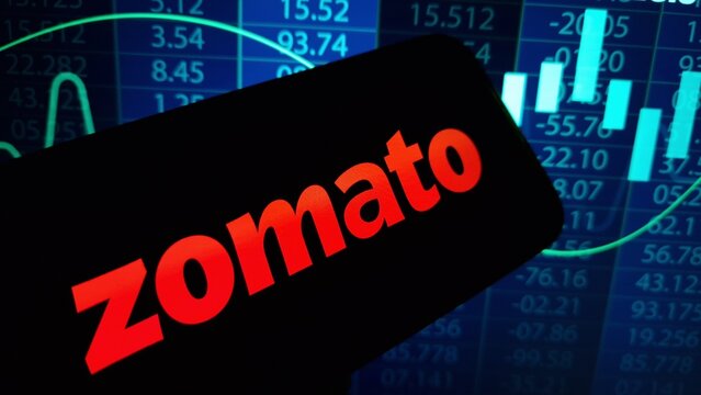 Konskie, Poland - November 30, 2024: Zomato company logo displayed on mobile phone