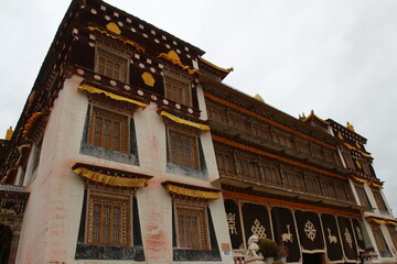 Drug Dje Tibetan monastery of Padma Drukpa in Litang County, Garze Tibetan Autonomous Prefecture. Sichuan, China.Sertar county, Sichuan, China - May 16, 2014: View of Academy building interior w