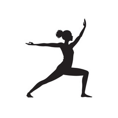 Female different style yoga pose silhouette vector illustration isolated on white background
