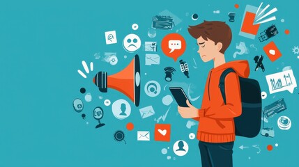 Creative Infographic Showing Preventative Measures for Digital Wellbeing in a Modern World