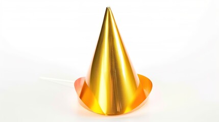 Fototapeta premium Party Hat Isolated on White Background - A Festive and Colorful Decoration Element. The Bright and Cheerful Party Hat Standing Alone on the Pure White Background, with Its Fun Shape and Vibrant Colors
