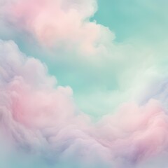 Fototapeta premium Dreamy Pastel Sky with Swirling Clouds and Ethereal Watercolor Texture
