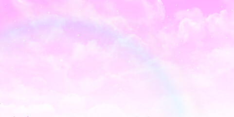 Abstract pink sky with rainbow effect.