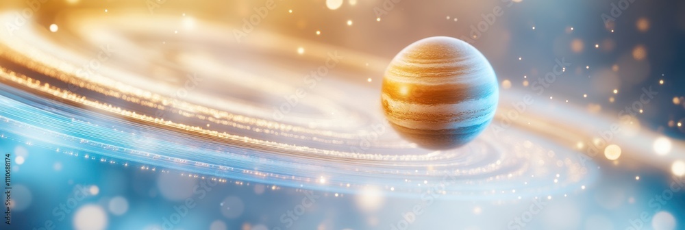 Poster exploring celestial wonders through a smartphone app revealing planetary alignments