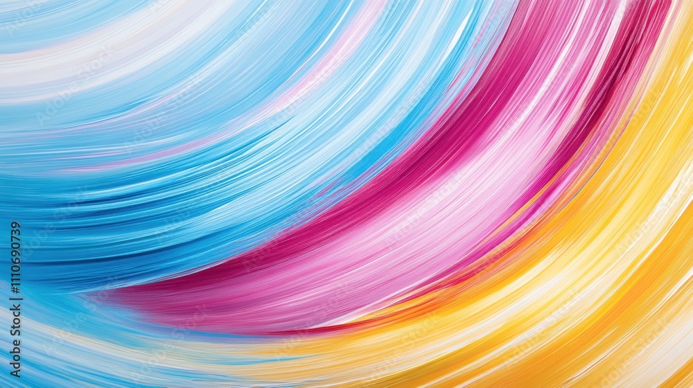 Aufkleber Vibrant Brush Strokes Create a Colorful Explosion on Canvas in Dynamic Artistic Expression