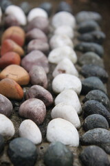 pebble stone background, closeup of photo with selective focus