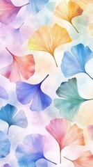 Ginkgo biloba plant leaf closeup view.